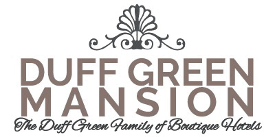 Logo for Duff Green Mansion, part of the Duff Green family of boutique hotels.